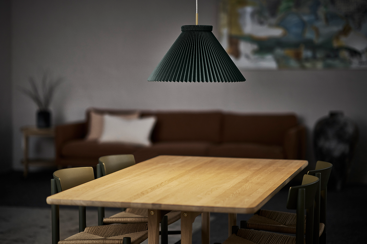 Leklint1 30 Pendant Lampshade1 30Cm Paper Mossgreen Lifestyle3